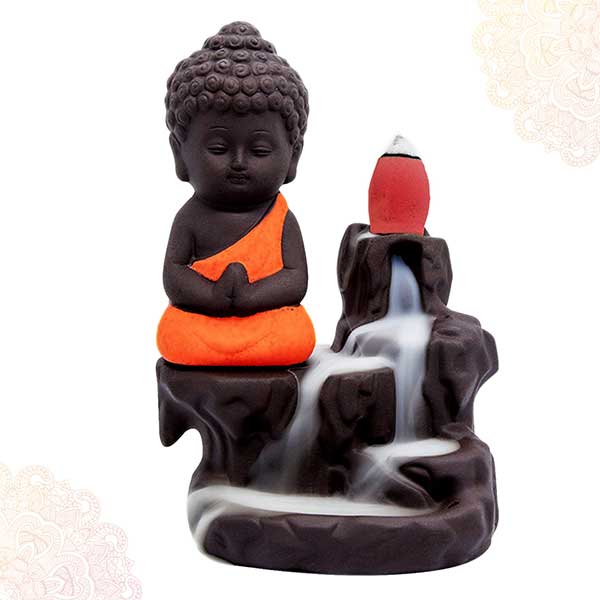 Buddha Dhoop/Incense Holder with 10 Back Flowing Dhoop PSO