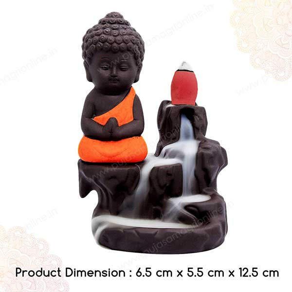 Buddha Dhoop/Incense Holder with 10 Back Flowing Dhoop PSO