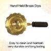 Hand Held brass jyot / diya / oil lamp / loban dan PSO