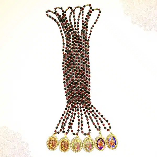 Pearl Beads Garland/Mala with God's Pendant (Pack of 6) PSO