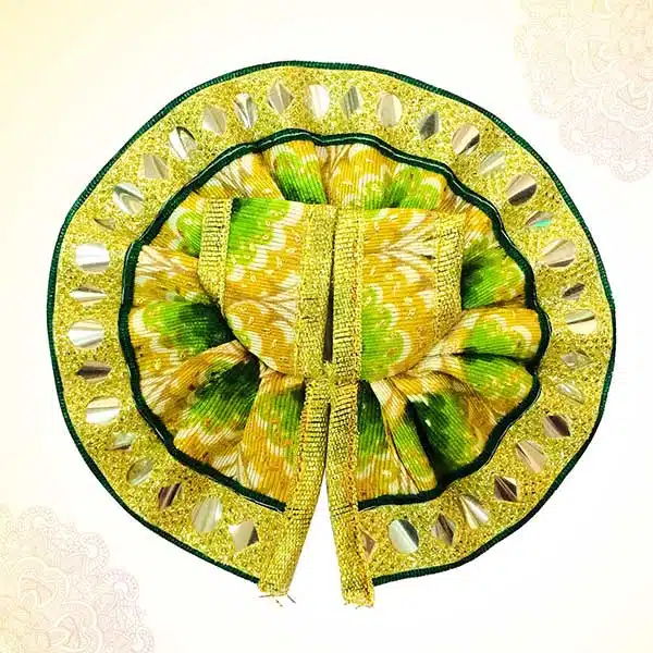 Thakur Ji/Ladoo Gopal/Laddu gopal/Thakurji/krishna/bal gopal Printed Lace Work Dress (GREEN) PSO