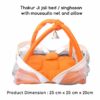 Thakur Ji/Ladoo Gopal/Laddu Gopal/Thakurji/Krishna/bal Gopal Jali Bed singhasan with mousquito net and Pillow(Orange Big) PSO - Image 2