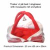 Thakur Ji/Ladoo Gopal/Laddu Gopal/Thakurji/Krishna/bal Gopal Jali Bed singhasan with mousquito net and Pillow(red Big) PSO - Image 2