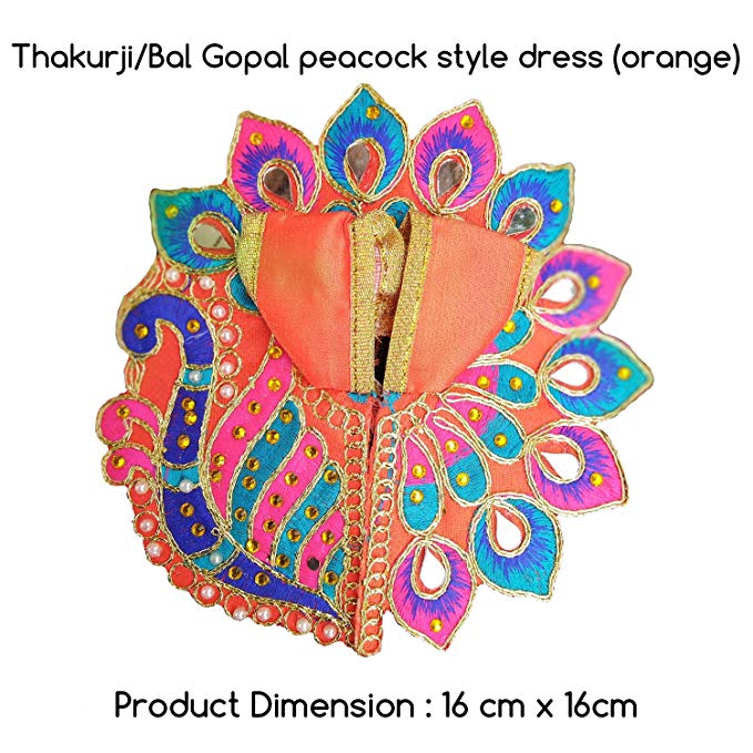 ATTACHMENT DETAILS thakurji-bal-gopal-peacock-dress-orange-img