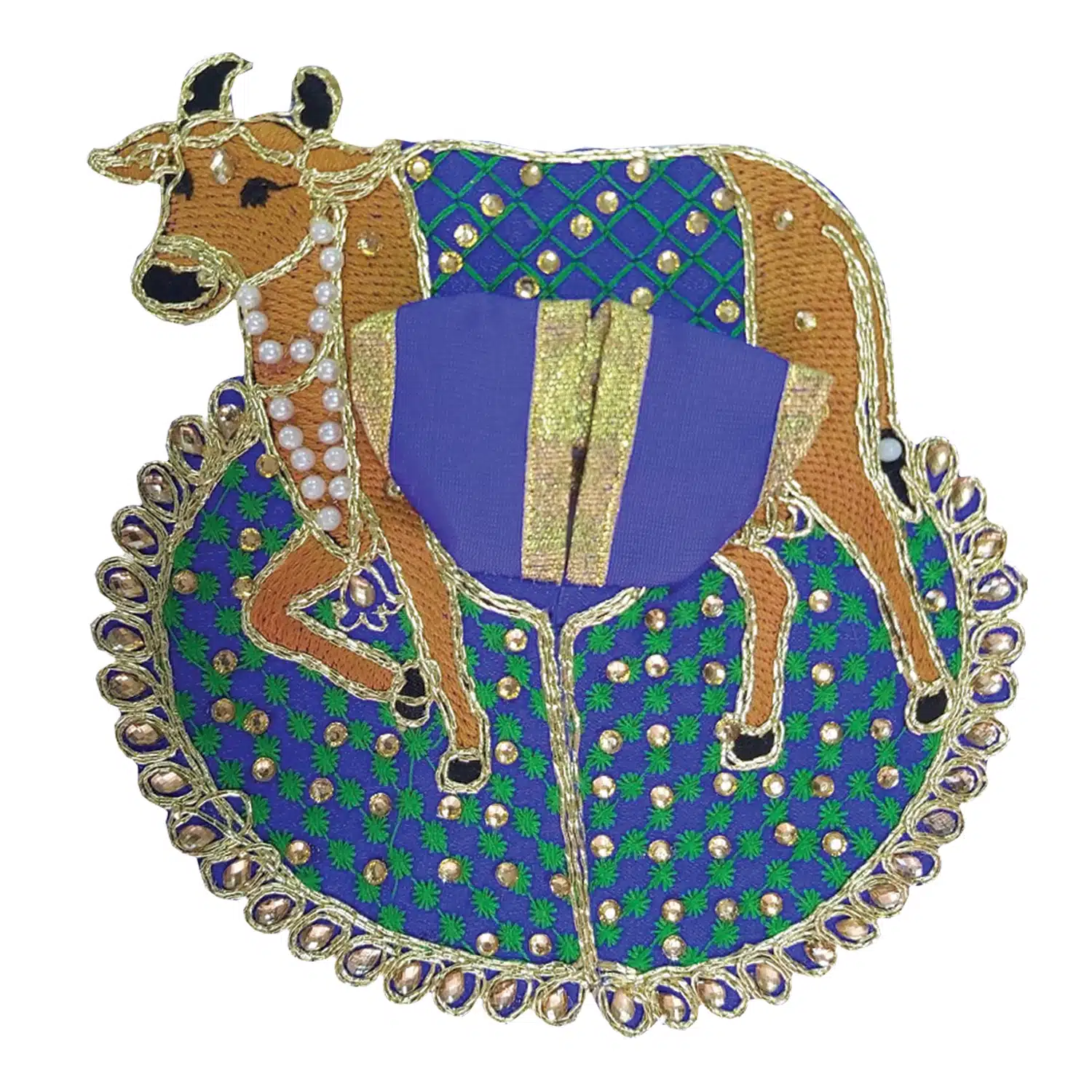 Thakur Ji/Ladoo Gopal/Laddu Gopal/Thakurji/Krishna/bal Gopal Cow Style Dress PSO (Blue, Big)