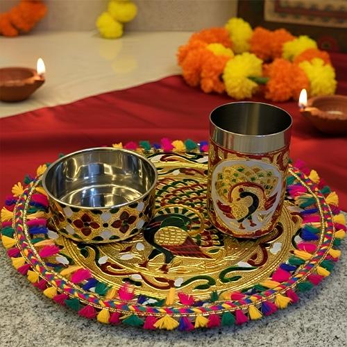 Thali,katori,glass Set