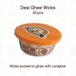 Camphor scented Desi Ghee Wicks (60 Pcs) - Image 2