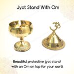 Jyot Stand with Om PSO/Brass akhand jyot with Cover/Diya/Oil lamp - Image 3
