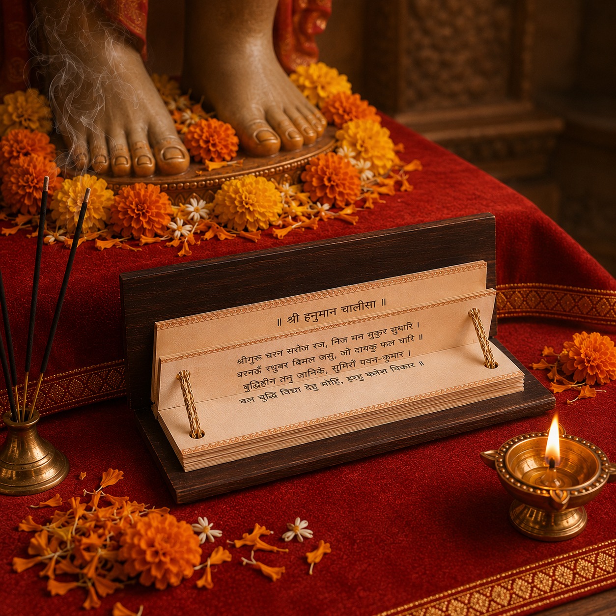 WhatsApp Image 2026-07-03 at 10.39.59 AM (1) Wooden Hanuman Chalisa Pocket Book - Image 1